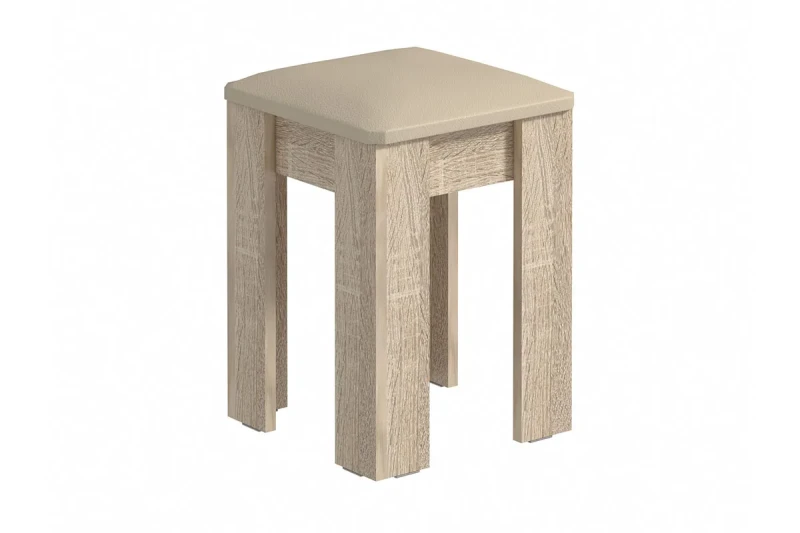 Табурет Лаки тип 1 (Дуб Сонома/Экокожа Бежевая) - купить в Озерце