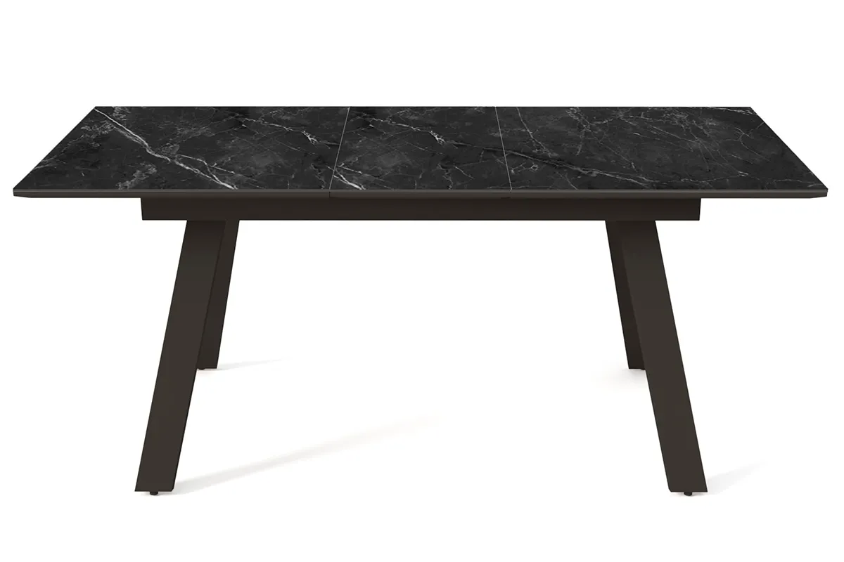 Стол обеденный Морис 1400 (1800) (ст. №2 / Керамика Черный мрамор 9806053 / МДФ Черный кварц / Металл черный) - купить в Озерце