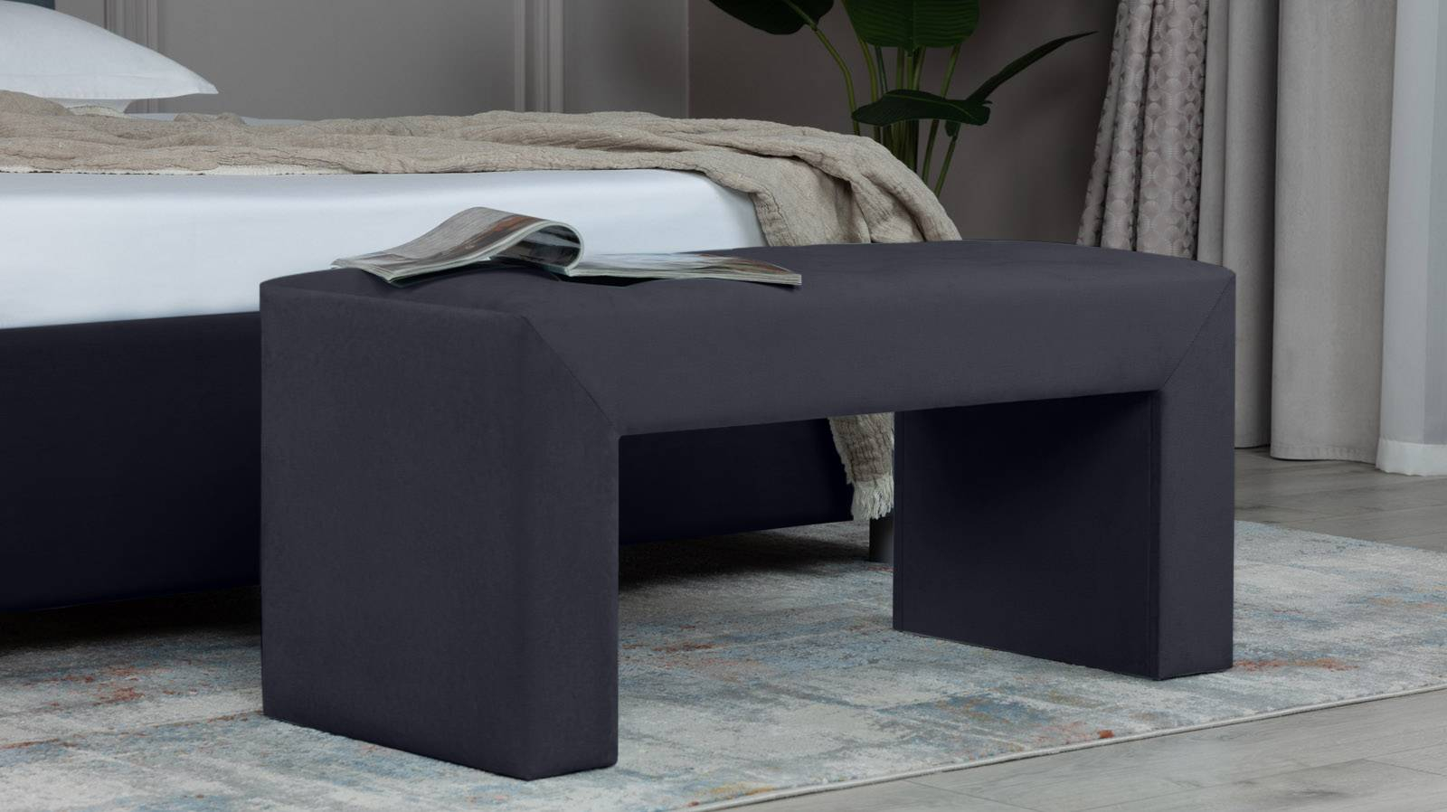 Банкетка Enigma, ткань Sky Velvet 40, 40x130 — купить в Озерце