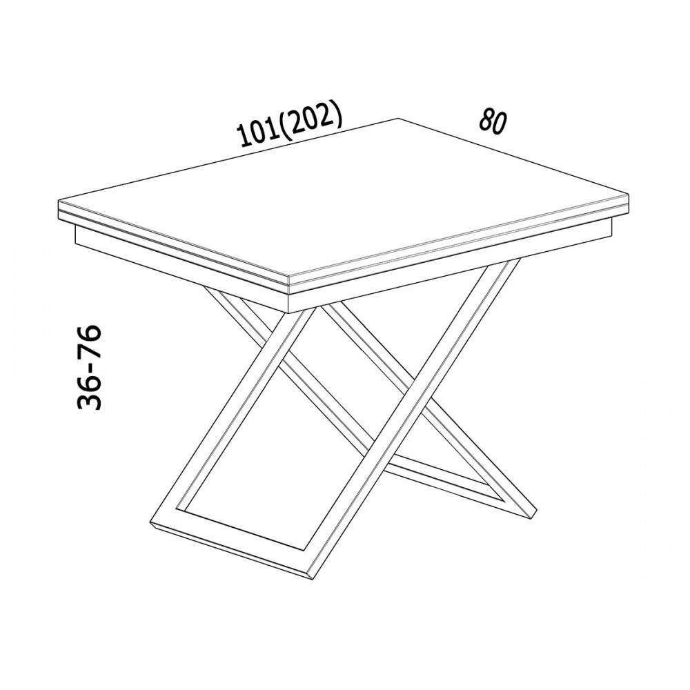 Стол-трансформер CROSS дуб вотан/черная опора - купить в Озерце