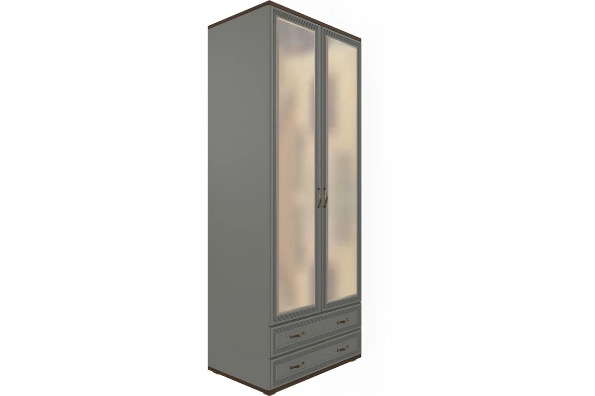 Готовый комплект для спальни СК-1020-ГТ-СО-В (Гикори Джексон Темный/Серый Оникс/Велюр) - купить в Озерце