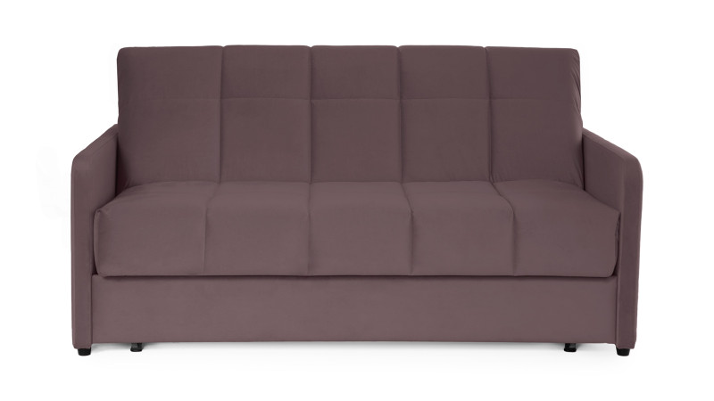 Диван - кровать Domo Pro с узкими подлокотниками, стежка квадрат, ткань Casanova Lilac 160x216 — в мебель-центре Озерцо