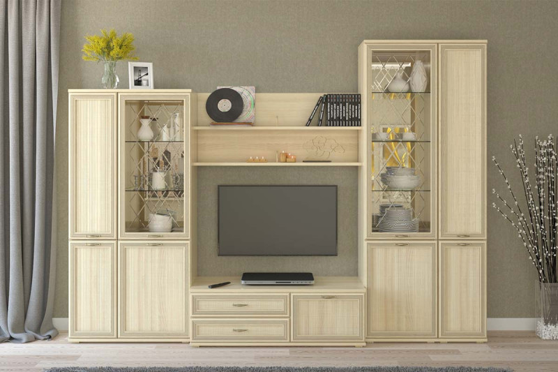 Гостиная Карина-24 (Ясень Асахи) — Мебель-центр Озерцо