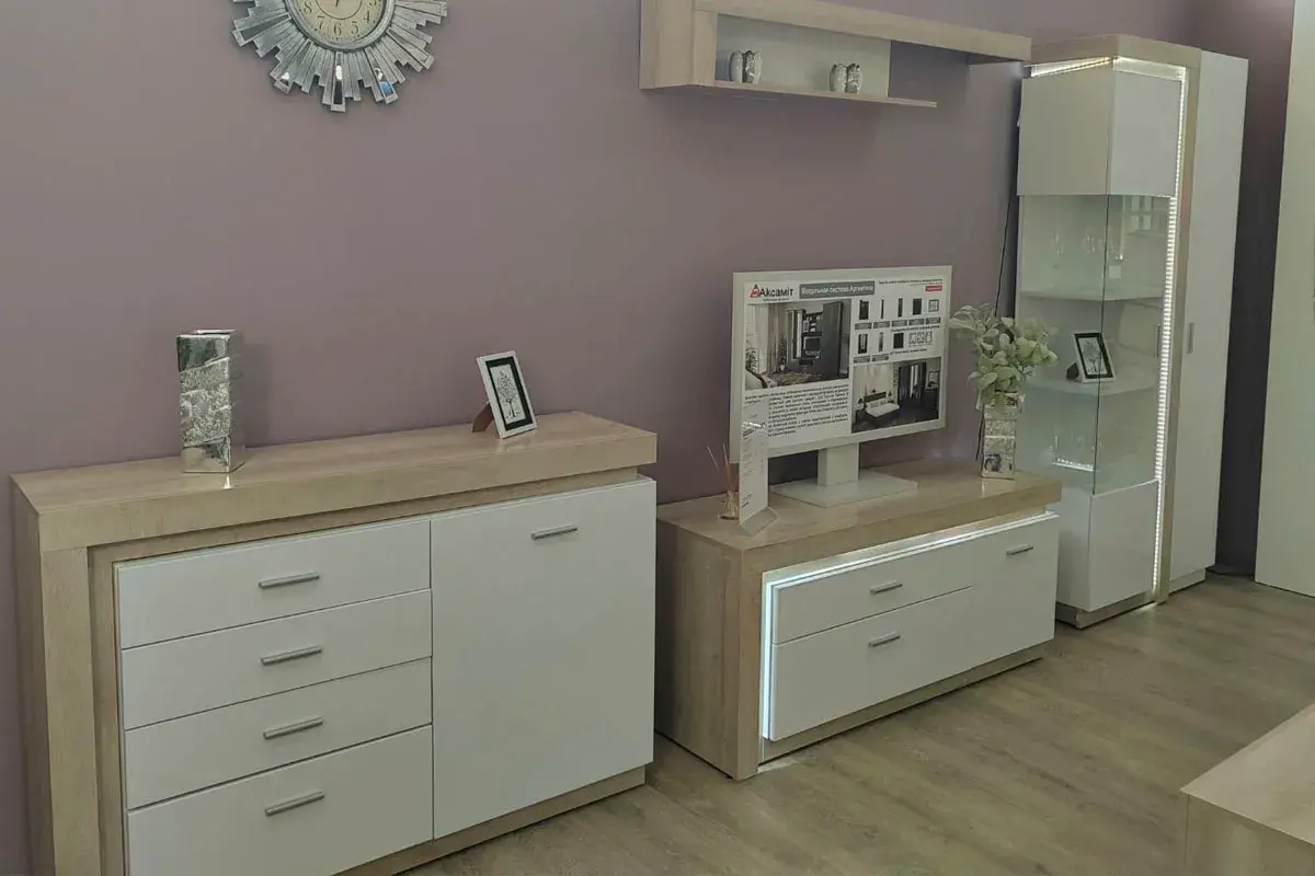 Полка навесная Люмен 4 белый снег глянец — Мебель-центр Озерцо