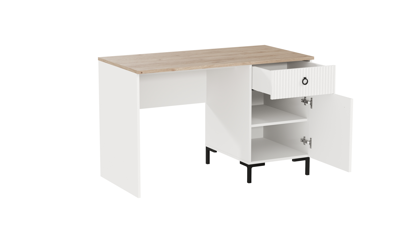 Стол письменный однодверный с ящиком Zima, цвет Гикори кингстон+Белый, 60x 120 — купить в Озерце