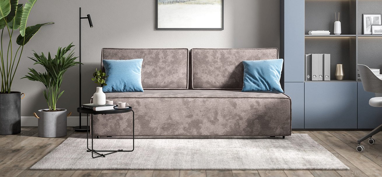 Диван NORD mini Велюр Alkantara серый — купить в Озерце