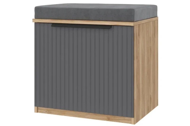 Тумба для обуви Астория 14 (Дуб кастелло медовый / Графит софт) — Мебель-центр Озерцо