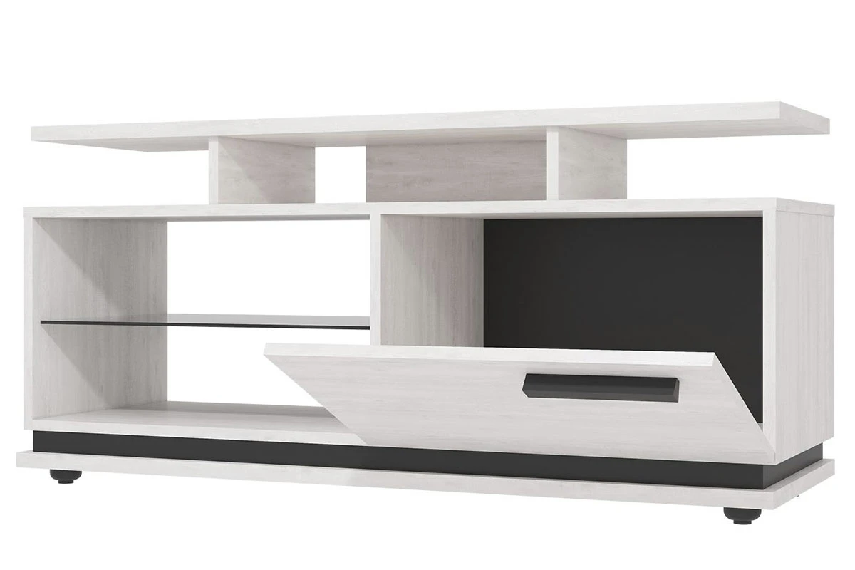 Тумба ТВ малая 333 Oslo (Бетон Пайн светлый/Черный) — Мебель-центр Озерцо