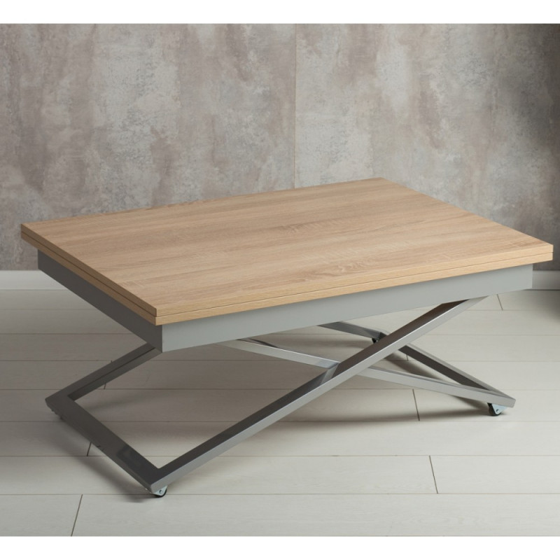 Стол-трансформер APOLLO дуб сонома/серебро - купить в Озерце