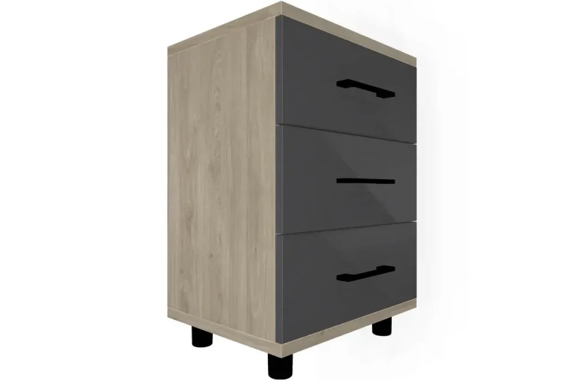 Тумба ТБ-5026-ГС-АМ (Гикори Джексон Светлый/Антрацит Матовый) — Мебель-центр Озерцо