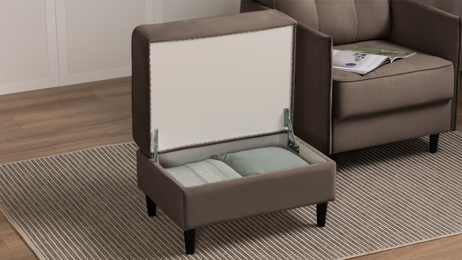 Пуф Amani Pro, Тк. Тк. Sky Velvet 02 53x68 — купить в Озерце