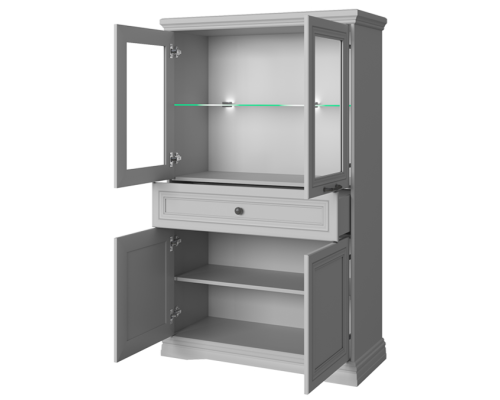Валенсия Шкаф с витриной 2V2D1S в мебель-центре Озерцо