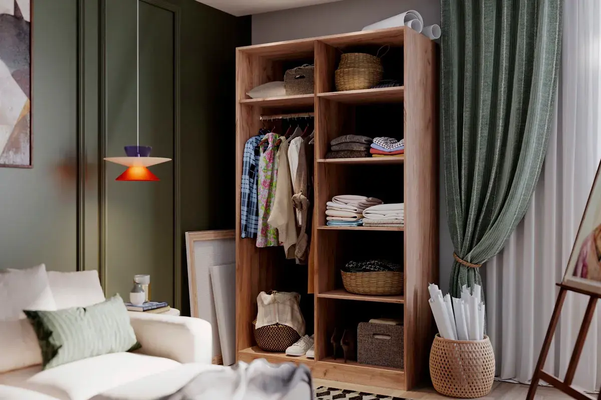 Шкаф платяной 60 (Дуб табачный Craft) в мебель-центре Озерцо