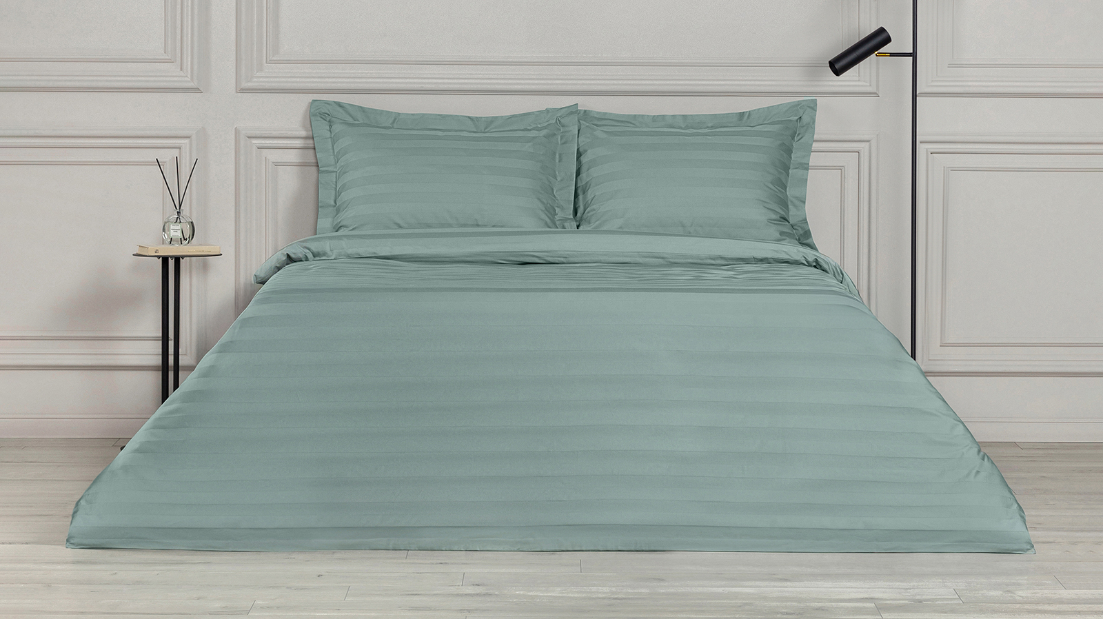 Постельное белье Askona Comfort Stripe 2.0 (евро), цвет: Мята 200x220, без простыни в мебель-центре Озерцо