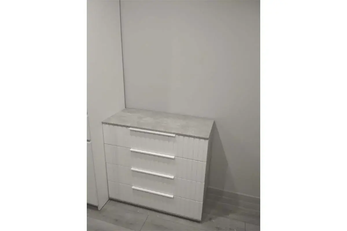 Комод Хилтон (Ателье светлый/Белый матовый) — Мебель-центр Озерцо