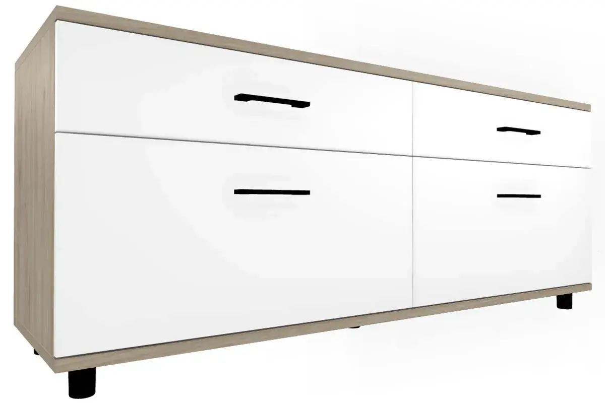 Гостиная Грейс комплект 7 (Гикори Джексон Светлый/Белый Бриллиант Глянцевый) — Мебель-центр Озерцо