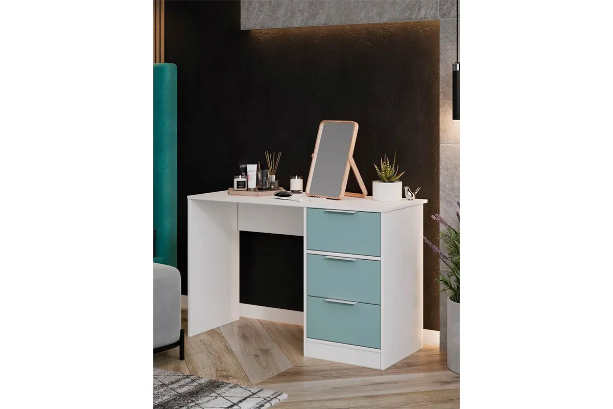 Стол письменный Марли Тип 1 (Белый/Серо-голубой) — Мебель-центр Озерцо