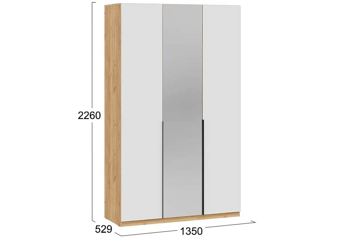 Шкаф комбинированный Джоли (Дуб Крафт Золотой/Белый матовый) в мебель-центре Озерцо