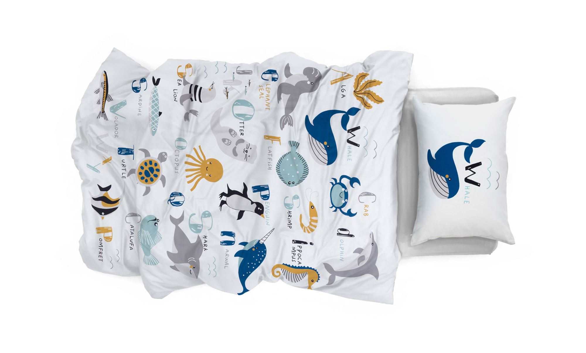Постельное белье Askona kids Marine fauna, детский 110x140 в мебель-центре Озерцо