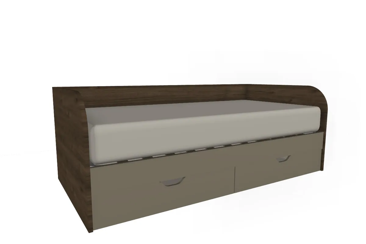 Детская Грейс композиция 1 (Гикори Джексон Темный/Латте Матовый) — Мебель-центр Озерцо