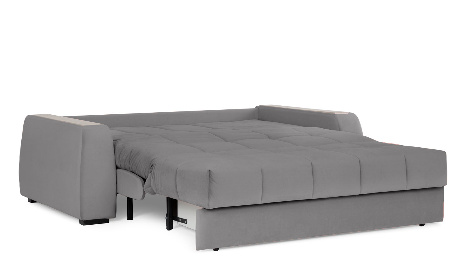 Диван - кровать Domo Pro с накладкой цвета ясень, стежка квадрат, ткань Sky Velvet 08 140x216 — в мебель-центре Озерцо