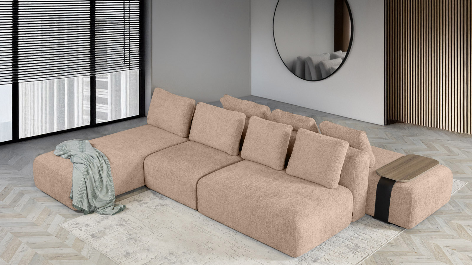 Диван модульный Molto, 5 секционный, 170+85+125+170+85+85+85+125, ткань Alaska 12 57x367 — купить в Озерце