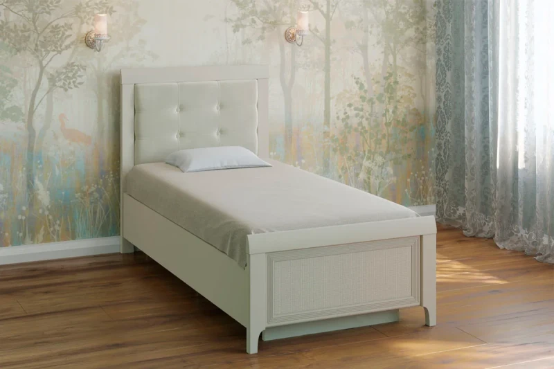 Кровать КР-1035-СК-В 90х190 (Серый Кашемир/Велюр) - купить в Озерце