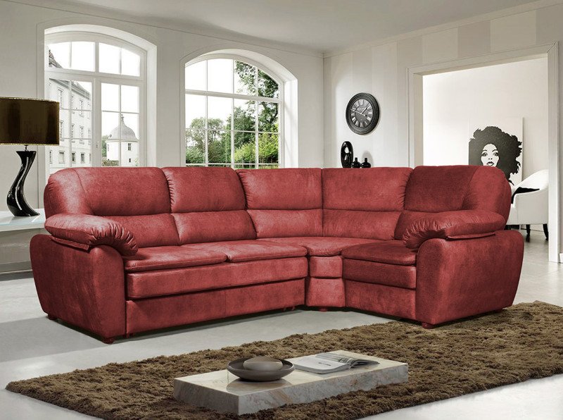 Диван раскладной "Лотос угловой" (бордо) — купить в Озерце