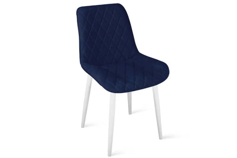 Стул Oscar (Белый Муар / Велюр L005 Синий) - купить в Озерце