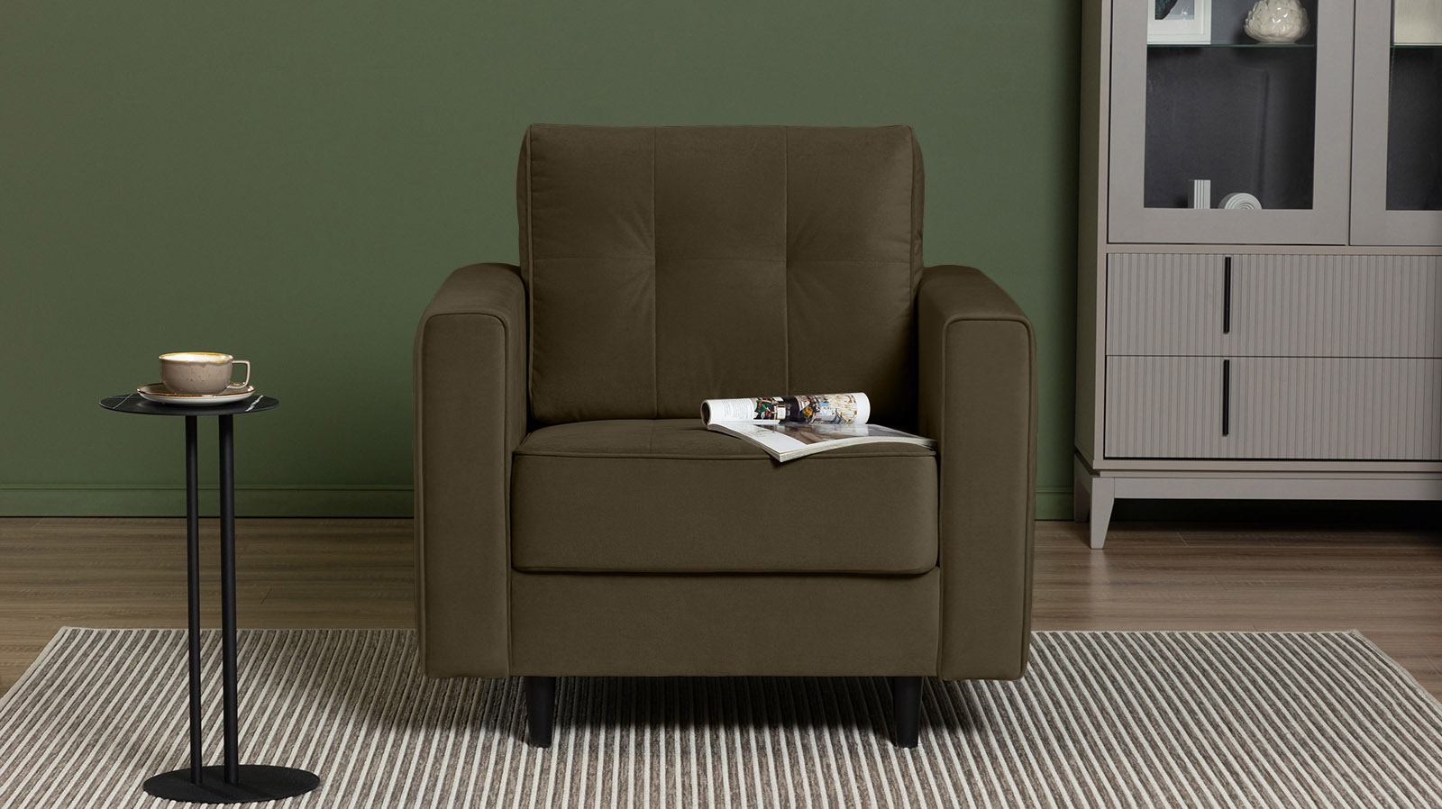 Кресло Amani Pro, Тк. Sky Velvet 12 (подлокотник: 15 см) 89x93.5 — купить в Озерце