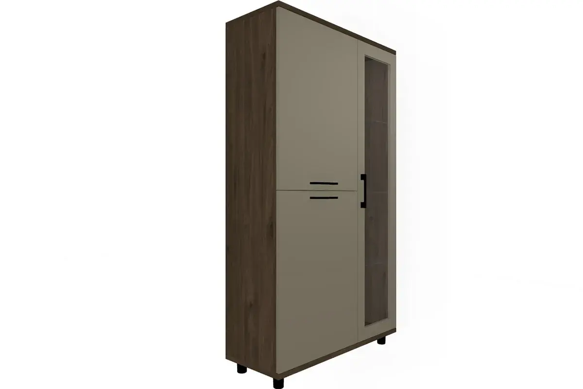 Гостиная Грейс комплект 8 (Гикори Джексон Темный/Латте Матовый) — Мебель-центр Озерцо