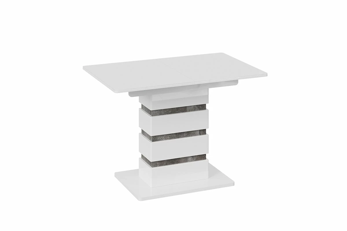 Стол обеденный  Мадейра Тип 1 (Белый глянец/Ателье темный) - купить в Озерце