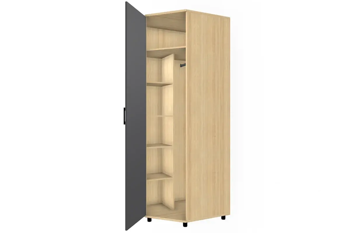Шкаф угловой для одежды и белья ШК-5018-АС-АМ (Ясень Асахи/Антрацит Матовый) в мебель-центре Озерцо