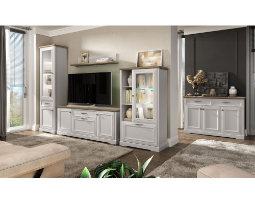 Тоскана Нью Шкаф с витриной 2V2D1S в мебель-центре Озерцо