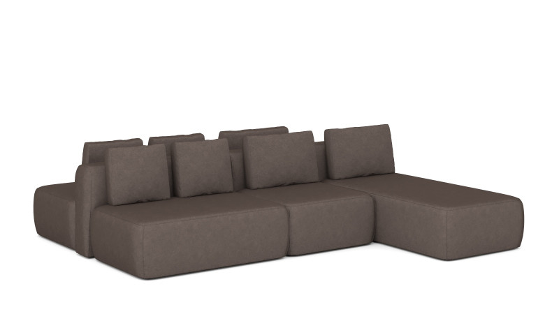Диван модульный Molto, 5 секционный, 170+85+125+170+85+85+85+125, ткань Galaktika cacao 57 — купить в Озерце