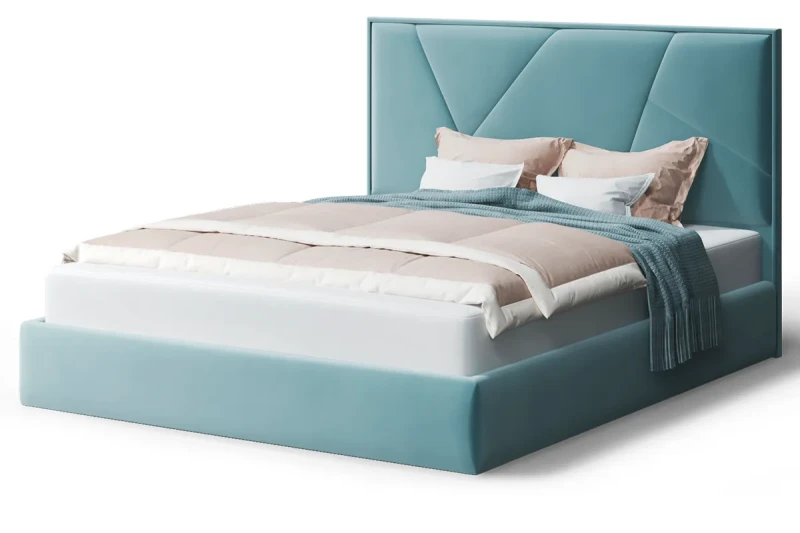 Кровать без опоры Ингрид с ПМ 160х200 (Нео 22/Бирюза) - купить в Озерце