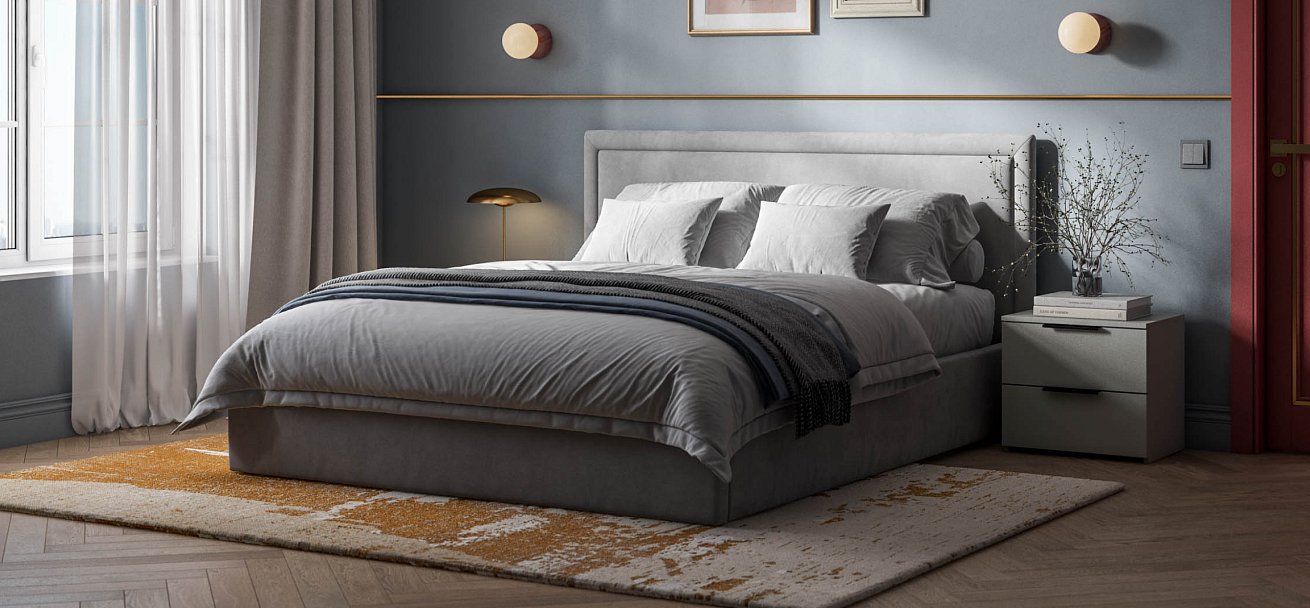 Кровать Фрея 160*200 без ПМ MONOLIT Сталь - купить в Озерце