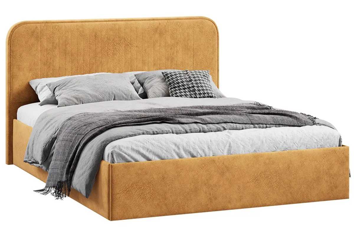 Кровать Тиффани c подъемным механизмом Тип 1 и заглушиной 180х200 (Микровелюр / Wellmart Yellow) - купить в Озерце