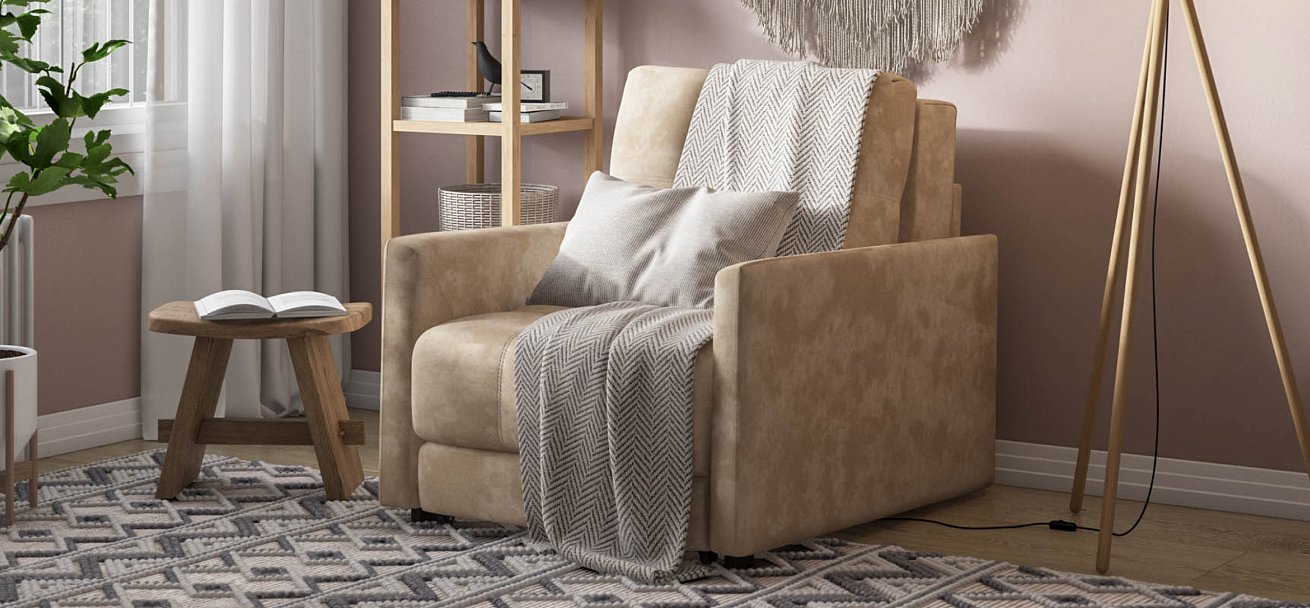 Босс Лофт кресло-кровать Велюр Алькантара пепел — купить в Озерце