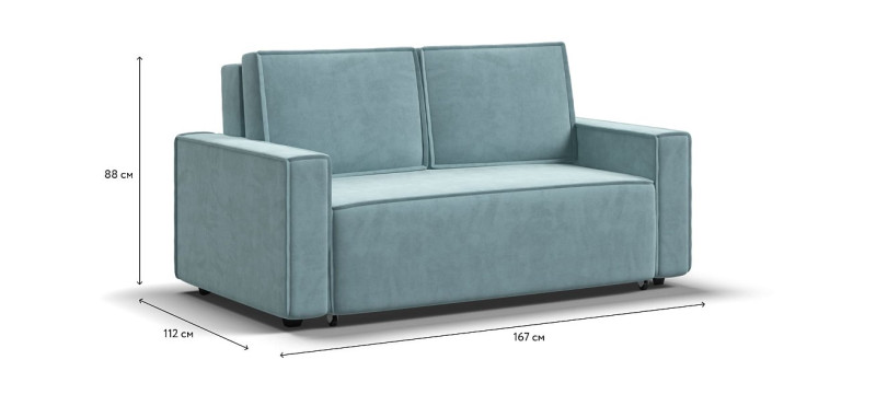 Диван NORD Compact велюр Monolit аква — купить в Озерце