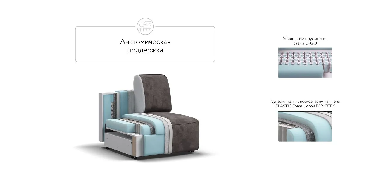 Кинг Модуль спальное место Велюр Алькантара серый — купить в Озерце