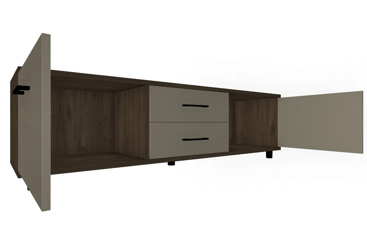 Тумба ТБ-5034-ГТ-ЛМ (Гикори Джексон Темный/Латте Матовый) — Мебель-центр Озерцо