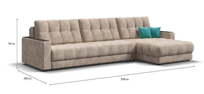 Босс Макс угловой диван Велюр Алькантара пепел — купить в Озерце