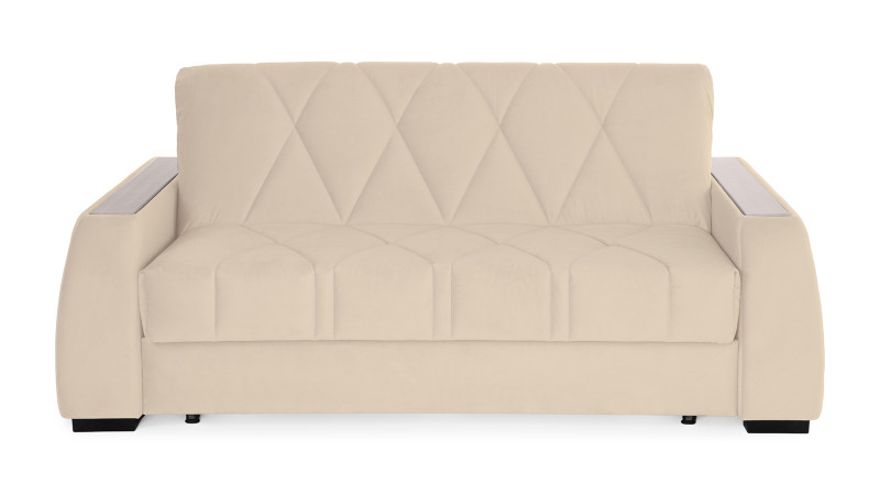 Диван - кровать Domo Pro с накладкой цвета ясень, стежка ромб, ткань Sky Velvet 21 180x216 — в мебель-центре Озерцо