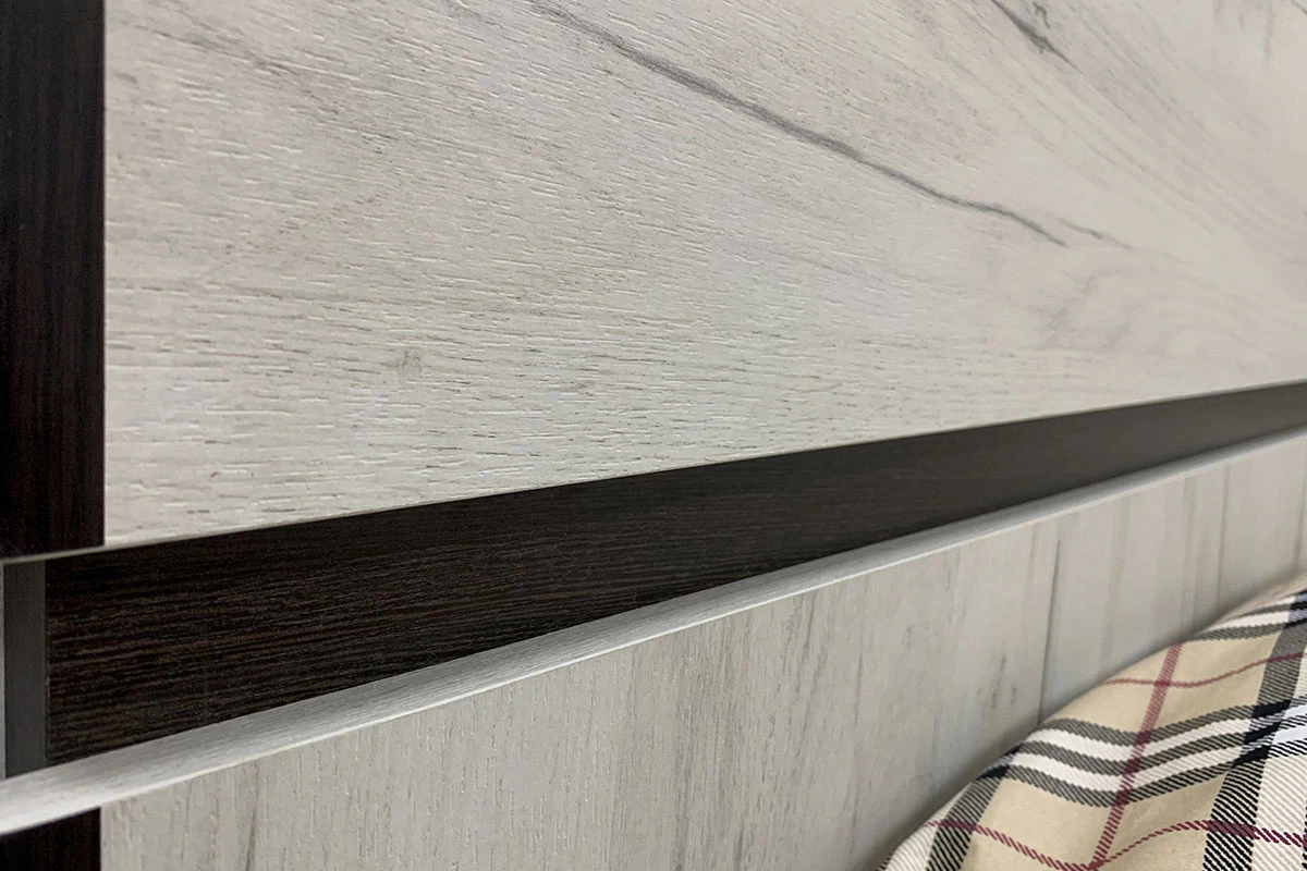 Кровать Крафт КТ3в 140х200 с ПМ (Дуб Крафт белый/Венге) - купить в Озерце