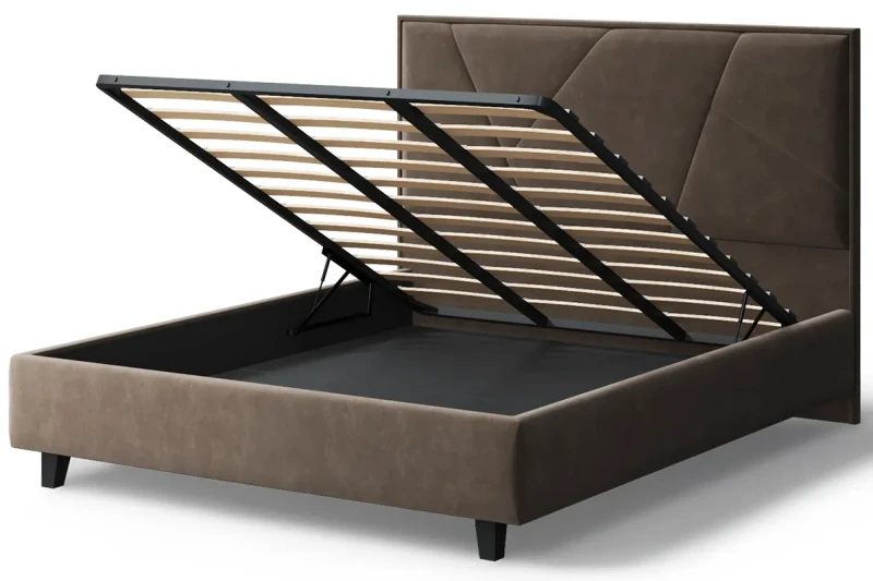 Кровать на опоре Ингрид с ПМ 140х200 (Бренди лайт 29/Коричневый) - купить в Озерце