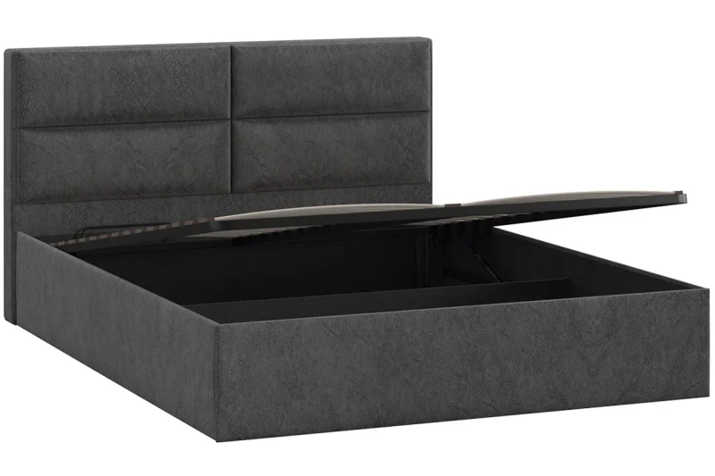 Кровать универсальная Глосс с ПМ Тип 1 и заглушиной (Микровелюр/Wellmart Graphite) - купить в Озерце