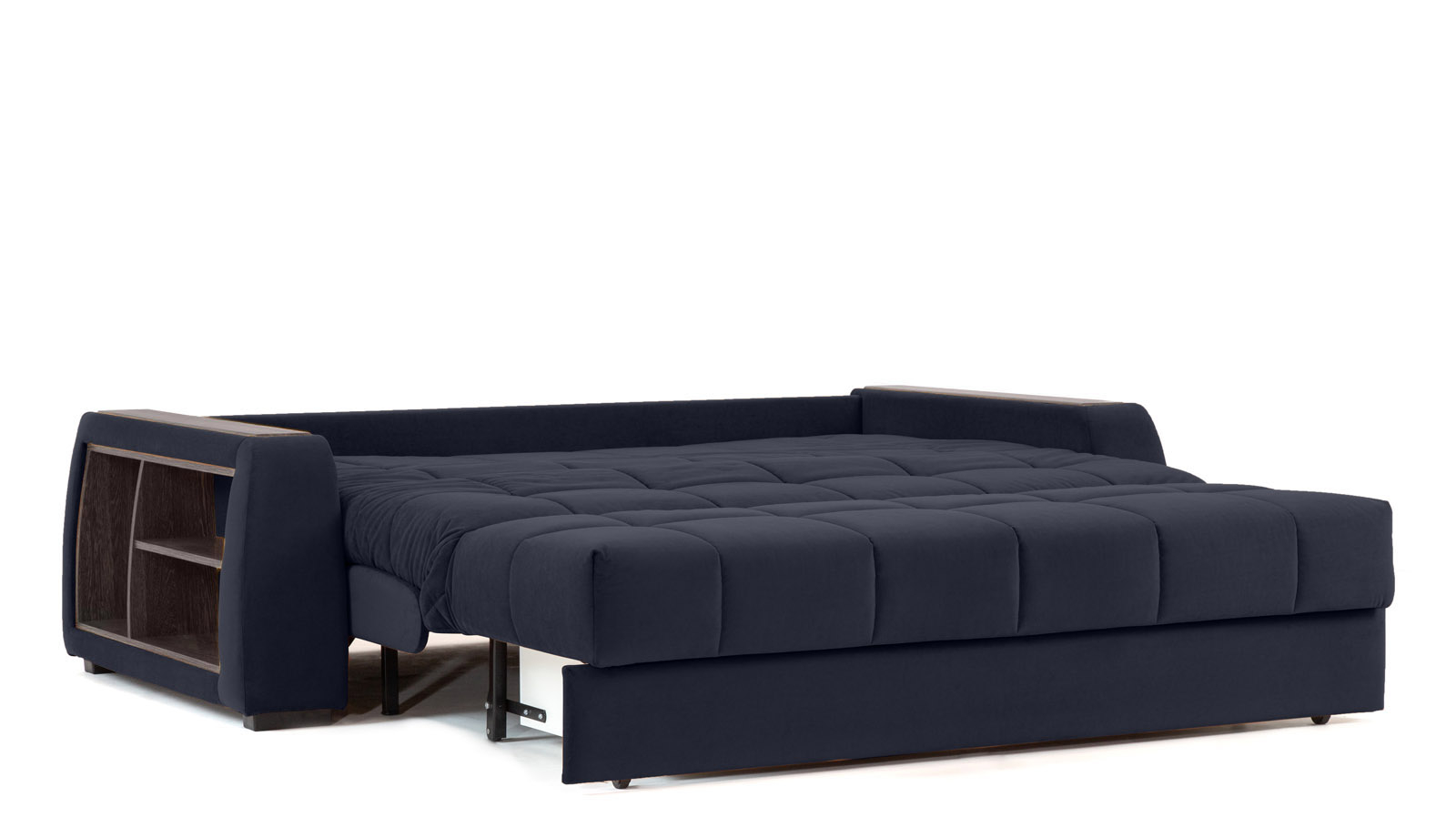 Диван - кровать Domo Pro с полками цвета венге, стежка квадрат, ткань Casanova Scandy 160x216 — в мебель-центре Озерцо