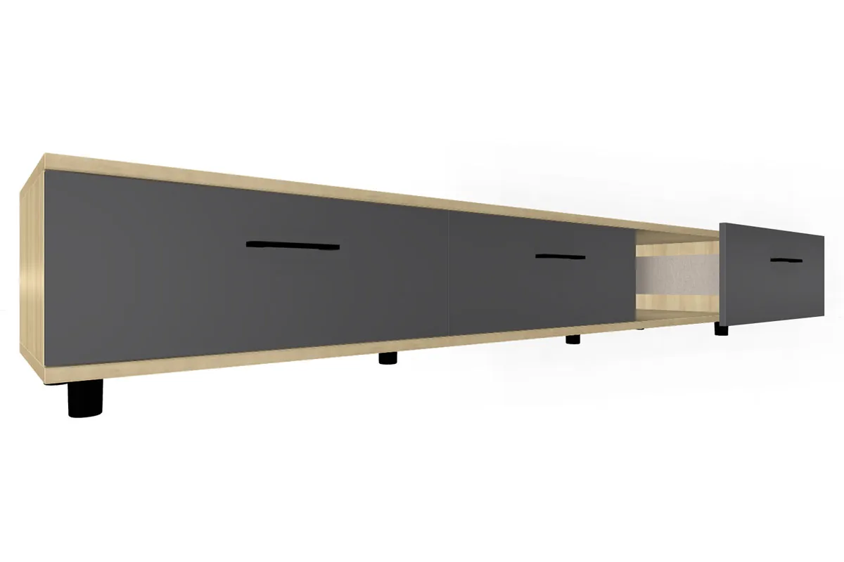 Тумба ТБ-5071-АС-АМ (Ясень Асахи/Антрацит Матовый) — Мебель-центр Озерцо