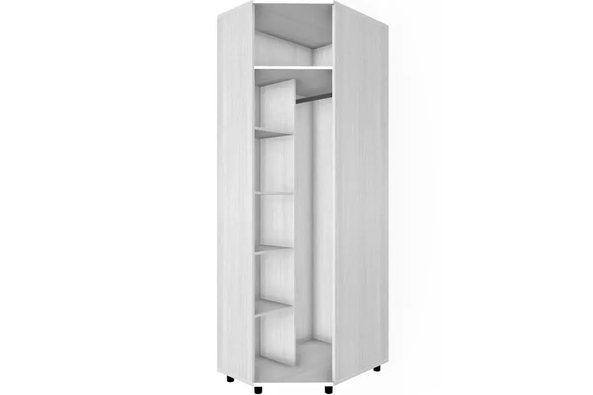 Шкаф угловой для одежды и белья ШК-5017-СЯ-ЛМ (Снежный Ясень/Латте Матовый) в мебель-центре Озерцо